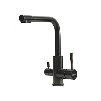 Expert Смеситель для кухни, выс.пов.излив 210мм фильтр.воды, р/ОД, черный нано, LM, LM5061BLN
