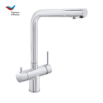 Смеситель для кухни СЛАВЕН Город СЛ-ОД-Д78 с высоким изливом, с подключением фильтра, хром