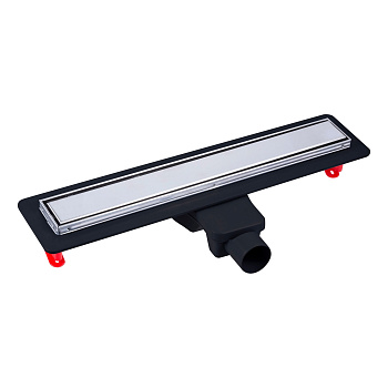 Желоб водосток напольный OPTIM Line Plus 800, рамка решетка нержавеющая сталь, хром глянец, S-сифон 