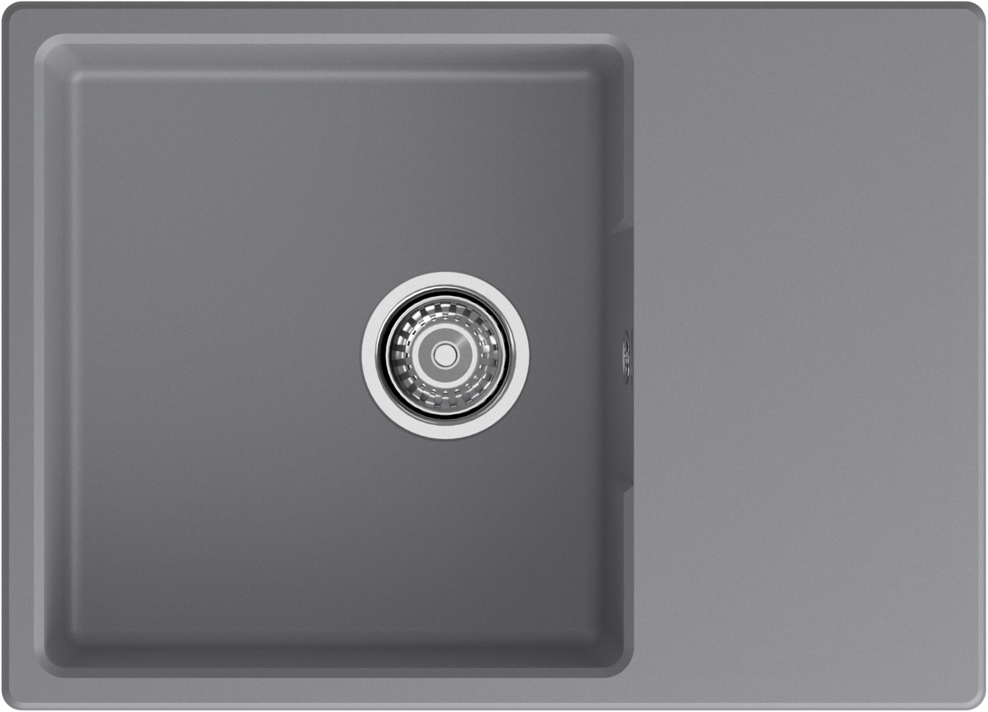 GRANFEST Мойка URBAN 668L  1-чаша+крыло 680*490мм темно-серый арт.GF-UR-