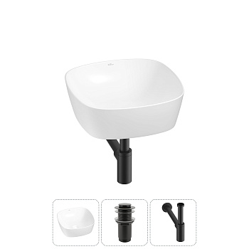 Накладная раковина для ванной комнаты Wellsee Ground Breaking 20212130R в наборе 3 в 1: раковина бел