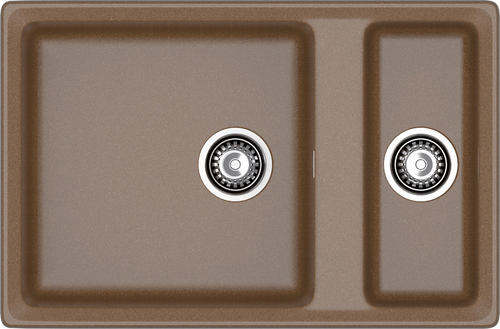 GRANFEST Мойка композит LEVEL , GF-LV-760K , 1,5-чаши 760*500, терракот 