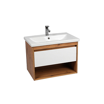 Тумба под раковину VIANT БОСТОН 80 подвесная дуб вотан/белый (VBOS80CO-T1YP)