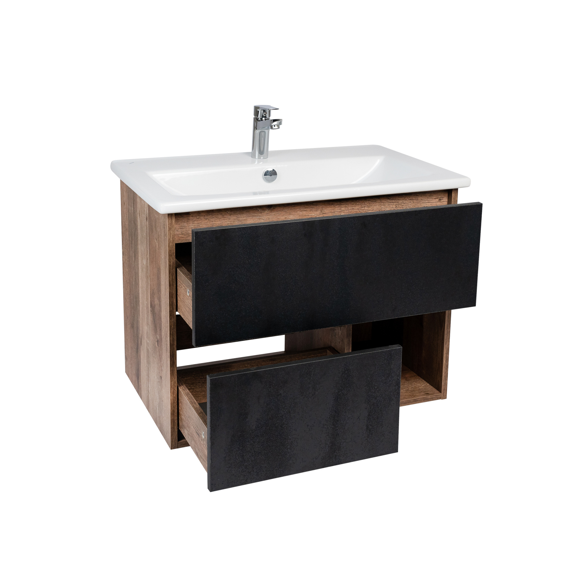 Тумба под раковину VIANT ЛЮКСЕМБУРГ 60 подвесная черный (VLUX60ELCH-T2YP)