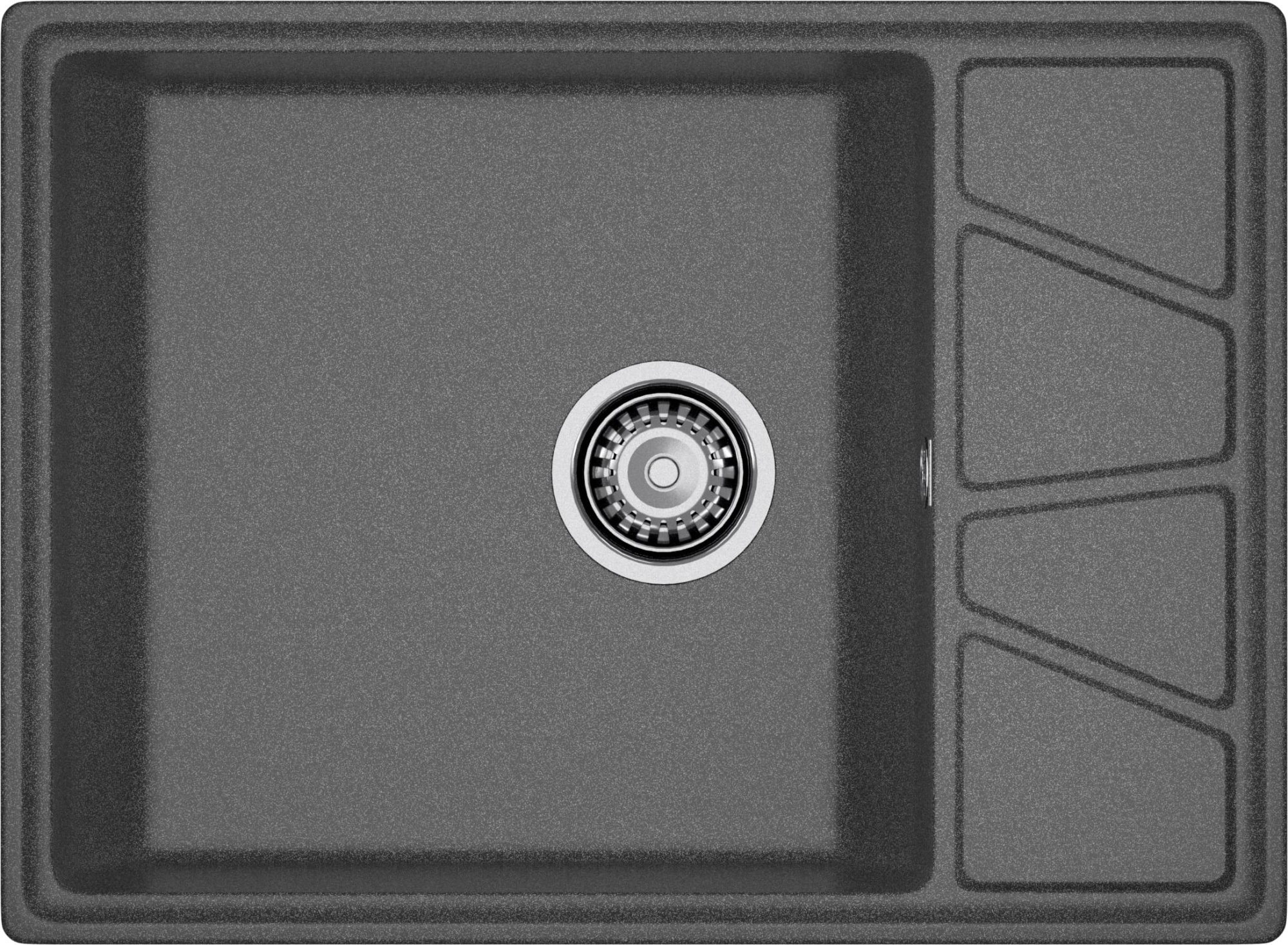 GRANFEST Мойка композит VERTEX, GF-V-680L, чаш+кр 680*500, графит