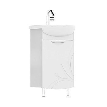 Тумба Adel 45, напольная, 1 дв., белая (под раковину Азов 45), VOLNA
