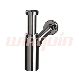 LINEIS Сифон хром., цилиндр 1 1/4*32 мм без выпуска, регулируемый от 140-220мм с отводом 300мм и роз