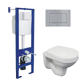 Комплект: инсталляция ATOM кнопка хром глянец, унитаз Gamma, сиденье полипропилен Gamma PS, микролиф