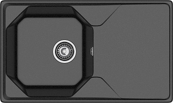 GRANFEST Мойка композит UNIQUE, GF-U-840L, чаш+кр 840*500, черный