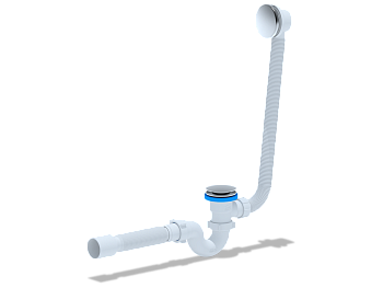 Сифон для ванны АНИ Пласт EC155G 1 1/2 дюйма 40 клик-клак гриб с переливом и гибкой трубой 40х50