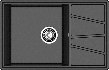 GRANFEST Мойка композит VERTEX, GF-V-780L, чаш+кр 780*500, черный