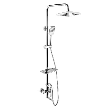 RS5 Смеситель для ванны-душа, пов.излив 154мм с верх.лейкой 'Троп.дождь', р/ОД, хром,ROS,RS50-46