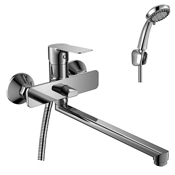 RS27 Смеситель для ванны, с плоск.изливом 350мм, р/ОД, хром, ROS, RS27-33