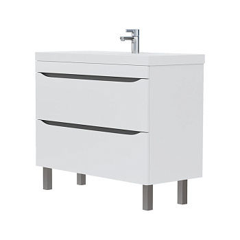 Тумба Prime 100, подвесная, 2 ящ., белый/темно-серый (под раковину 78857(100), VOLNA