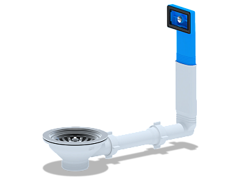 Перелив жесткий Ани для мойки 3 1/2" спрямоуг.верт. корпусом, ANI PLAST