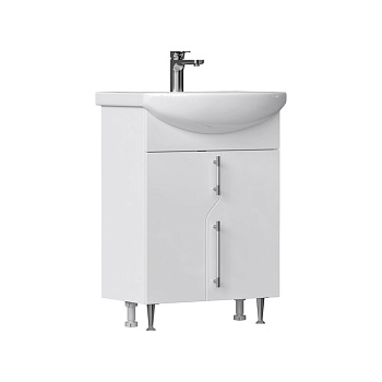 Тумба Adel 60, напольная, 2 дв., белая (под раковину Балтика 60), VOLNA