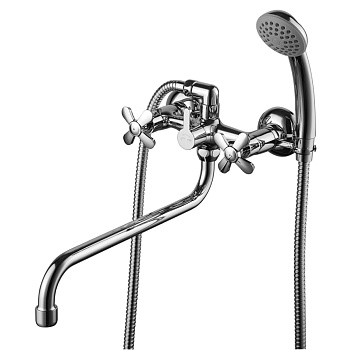 Partner Смеситель для ванны, круг.пов.излив 300мм держ.на теле, р/ДВ, хром, LM, LM6541C