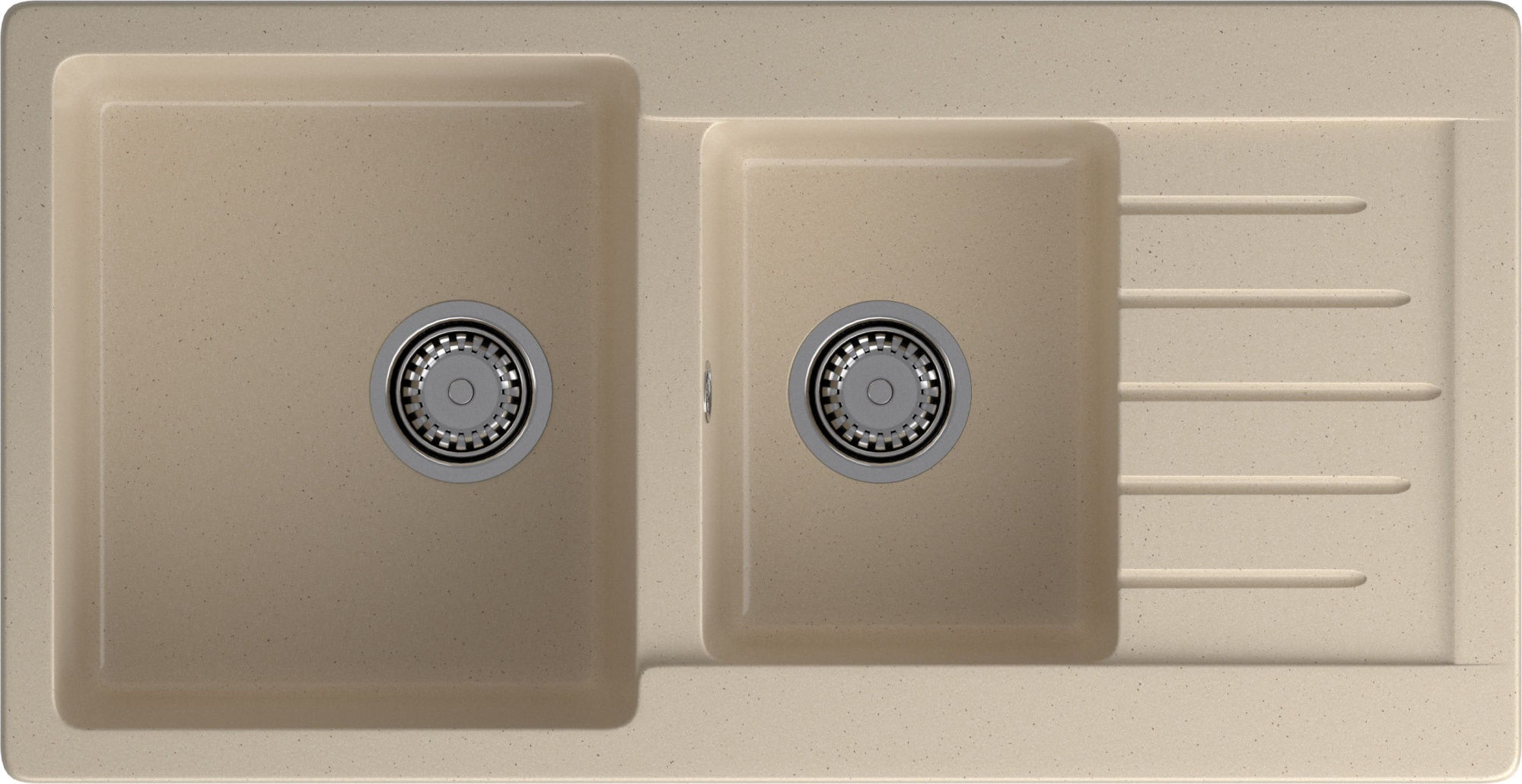 GRANFEST Мойка композит PRACTIK GF-P--980KL  2 чаши с  крылом 980*510 мм, кашемир