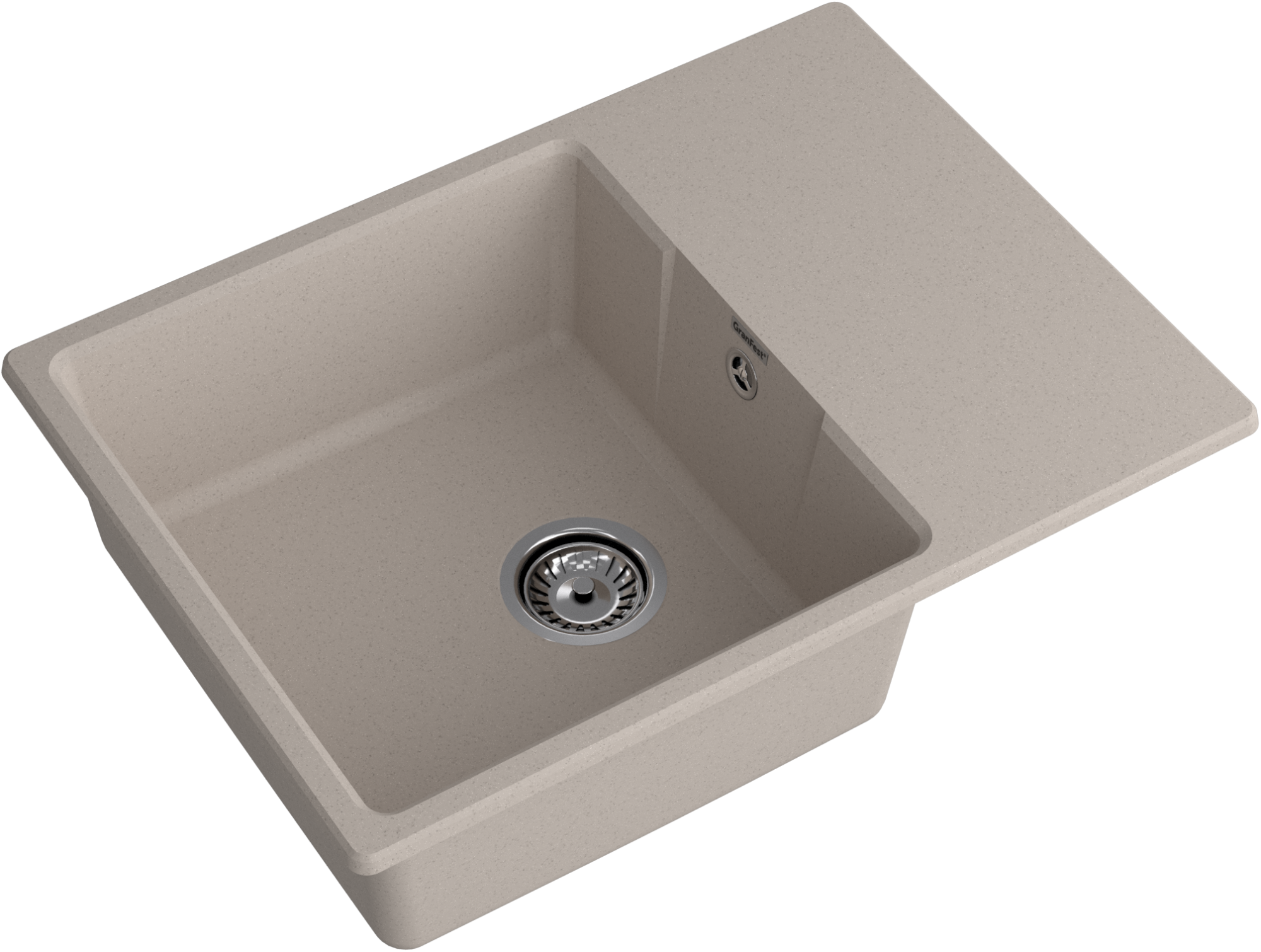 GRANFEST Мойка URBAN 668L  1-чаша+крыло 680*490мм песочный арт.GF-UR-