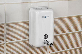 Диспенсер для мыла из  Стали Белый. 1200 мл.  Вертикальный