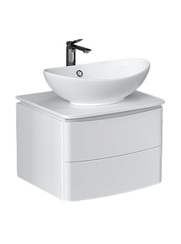 Тумба под раковину VELVEX Luna 600-0-2 со столешницей навесная белый