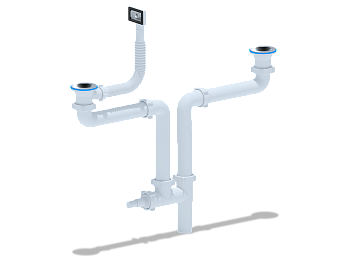Набор АНИ Пласт L1005 для двойного универсального разноуровнего сифона 1 1/2 дюйма 40 с переливом