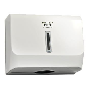 Диспенсер бумажных полотенец Puff-5130, белый, с замком, ABS-пластик