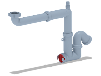 Cифон для мойки АНИ Пласт F серия F5320 1 1/2 дюйма 40 смещенный с отводом для стиральной машины без выпуска