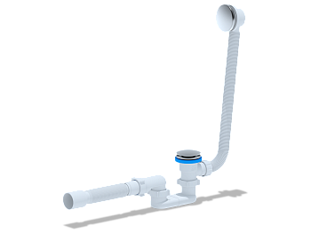 Сифон для ванны АНИ Пласт EC055GS 1 1/2 дюйма 40 клик-клак гриб с сеткой с переливом и гибкой трубой 40х50