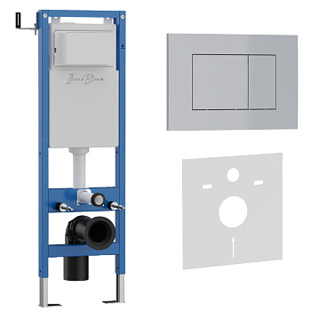 Комплект 2в1 IBERICA BLANCA инсталляция SILENCIO MINI, кнопка смыва ESTI-S хром матовый (IB.001M.853)